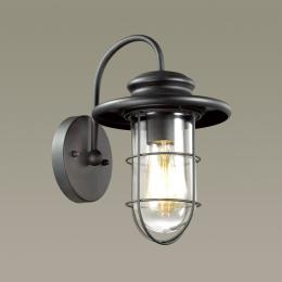 Odeon light 4171/1W NATURE ODL19 651 черный/прозрачный Уличный настенный светильник IP44 E27 1*60W HELM  - 3 купить